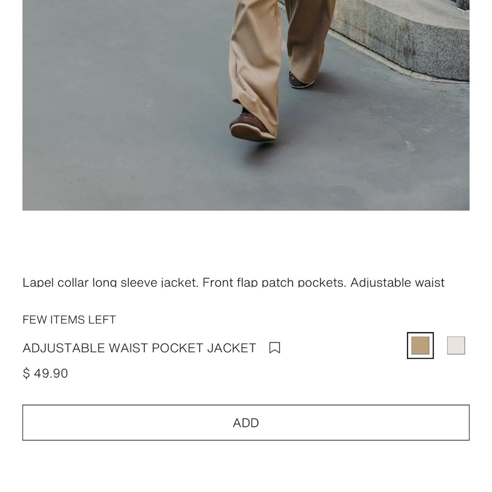 NWT Zara Adjustable Waist Pocket Suede Jacket Tan / Camel Size Small - Picture 10 of 10